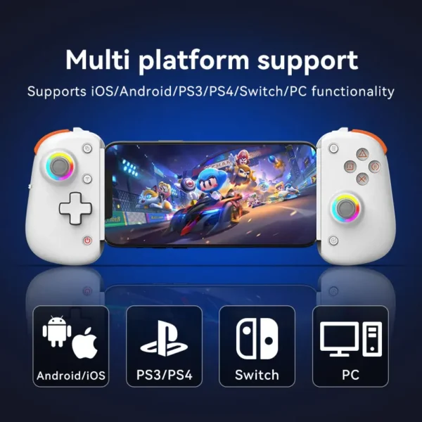 ⁦ذراع تحكم ممتد بلوتوث لـ P3 ، P4 ، Android ، IOS ، Gamepad ، PC ، مقبض لاسلكي لألعاب التبديل ، PC ، BSP D8 PRO ، RGB⁩ - الصورة ⁦2⁩